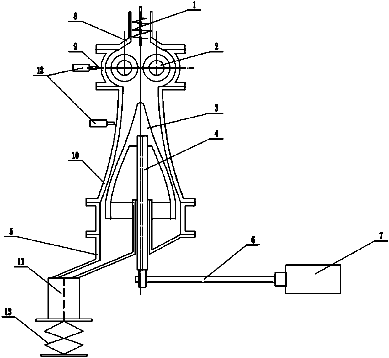 MOX waste core block crushing device