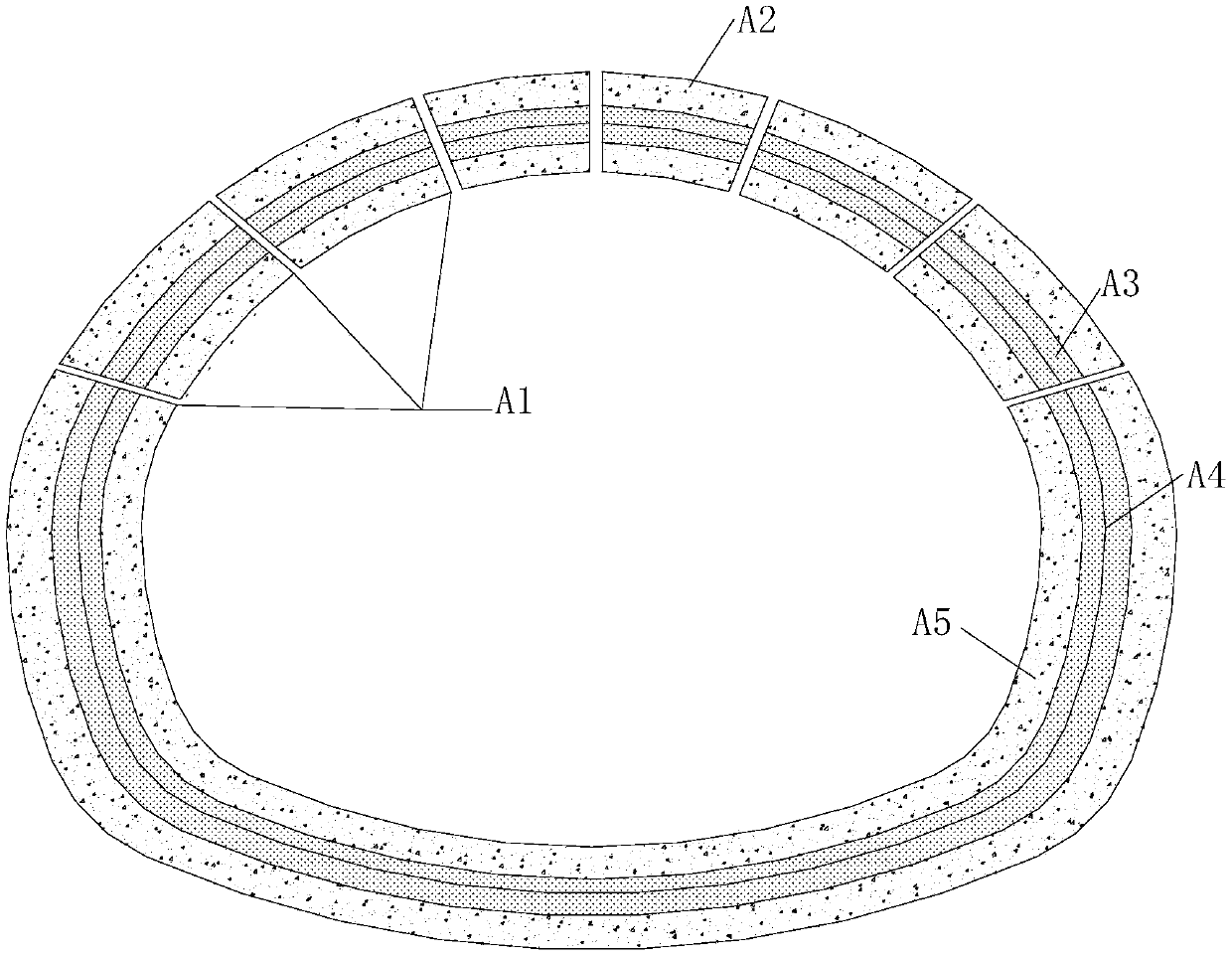 Vibration table model test device capable of simulating interaction between grouting anchor rod and tunnel lining