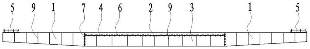 Main cable internally-penetrating assembly type steel cross beam of vehicle cableway bridge