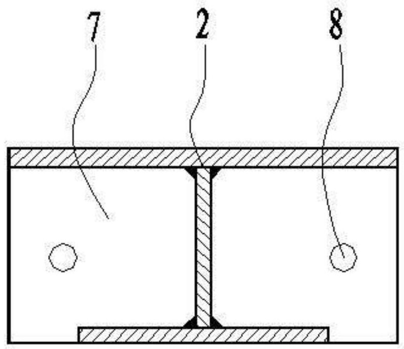 Main cable internally-penetrating assembly type steel cross beam of vehicle cableway bridge