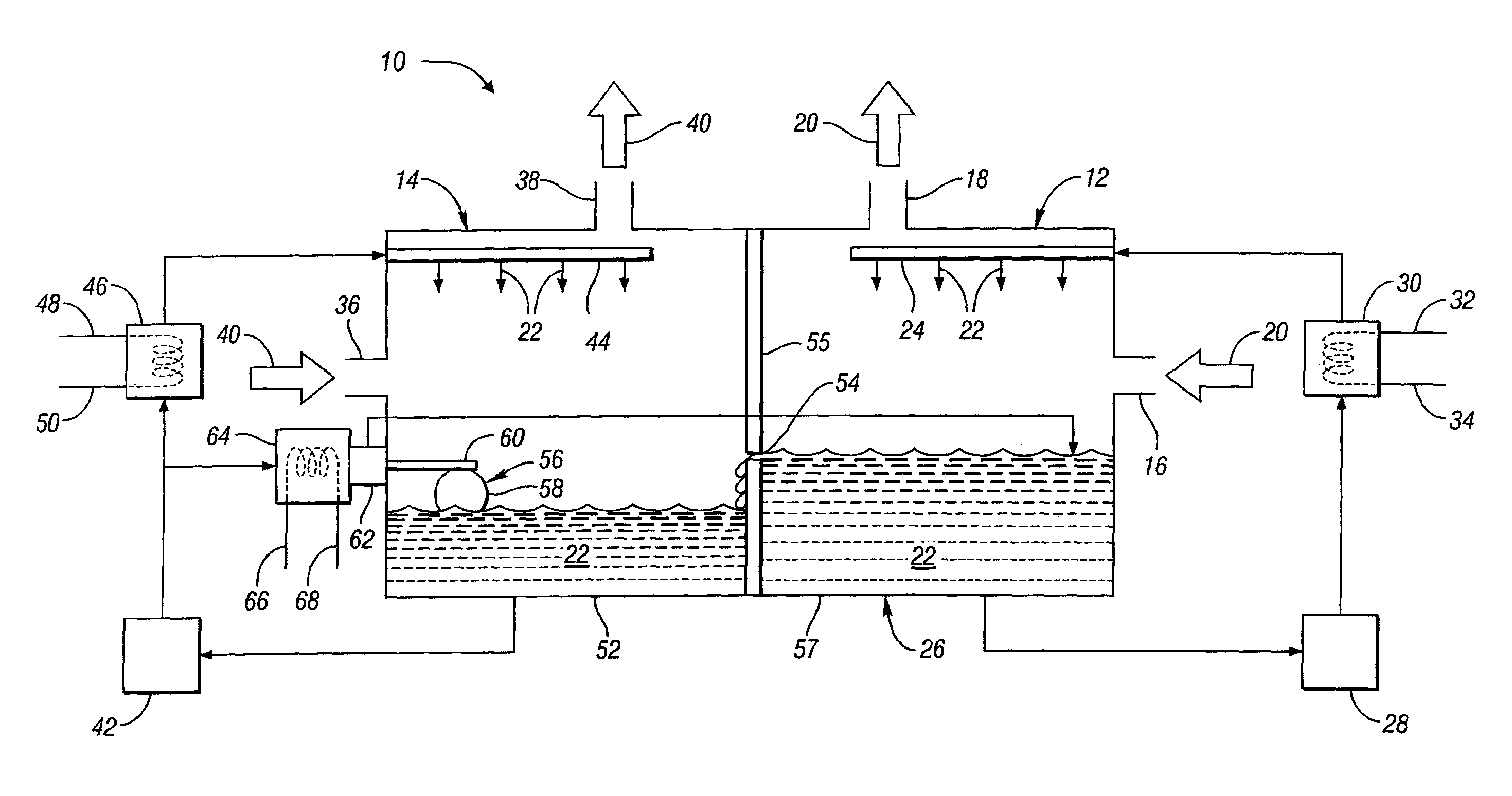 System and method for managing water content in a fluid