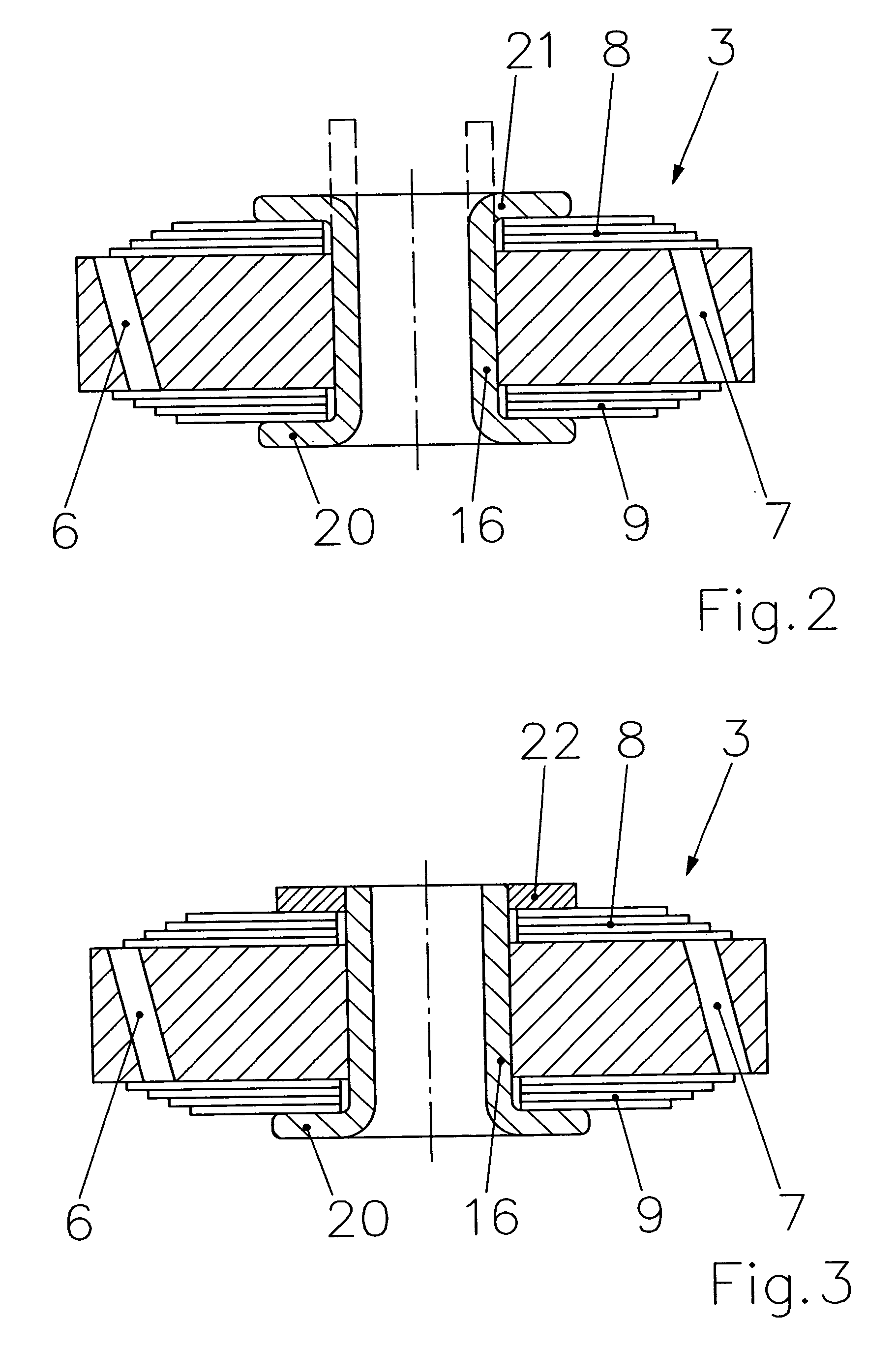 Subassembly for the amplitude-dependent absorption of shock