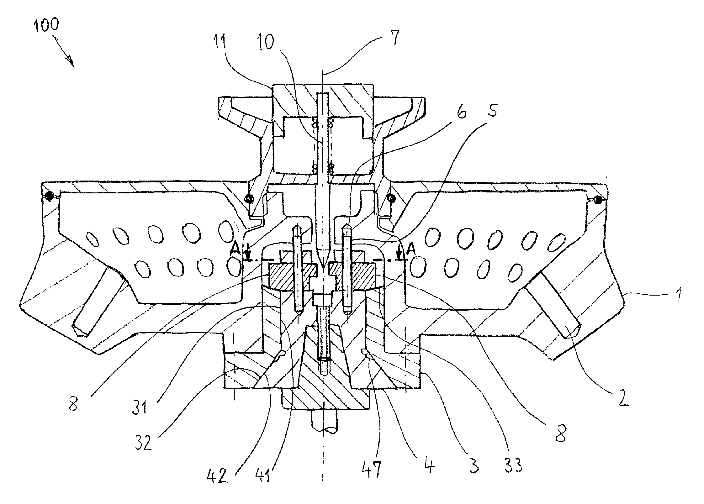 Centrifuge With A Coupling Element For Axially Locking A Rotor