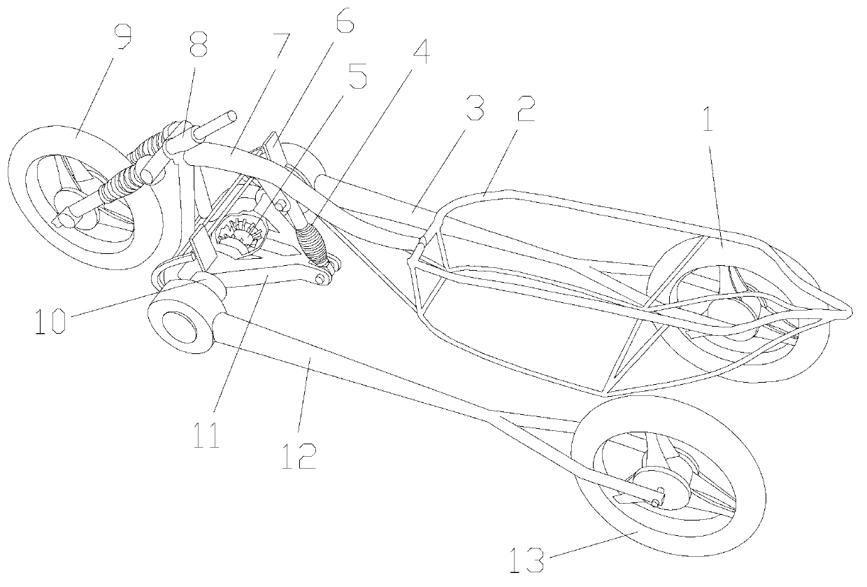 Tricycle chassis with adjustable gravity center