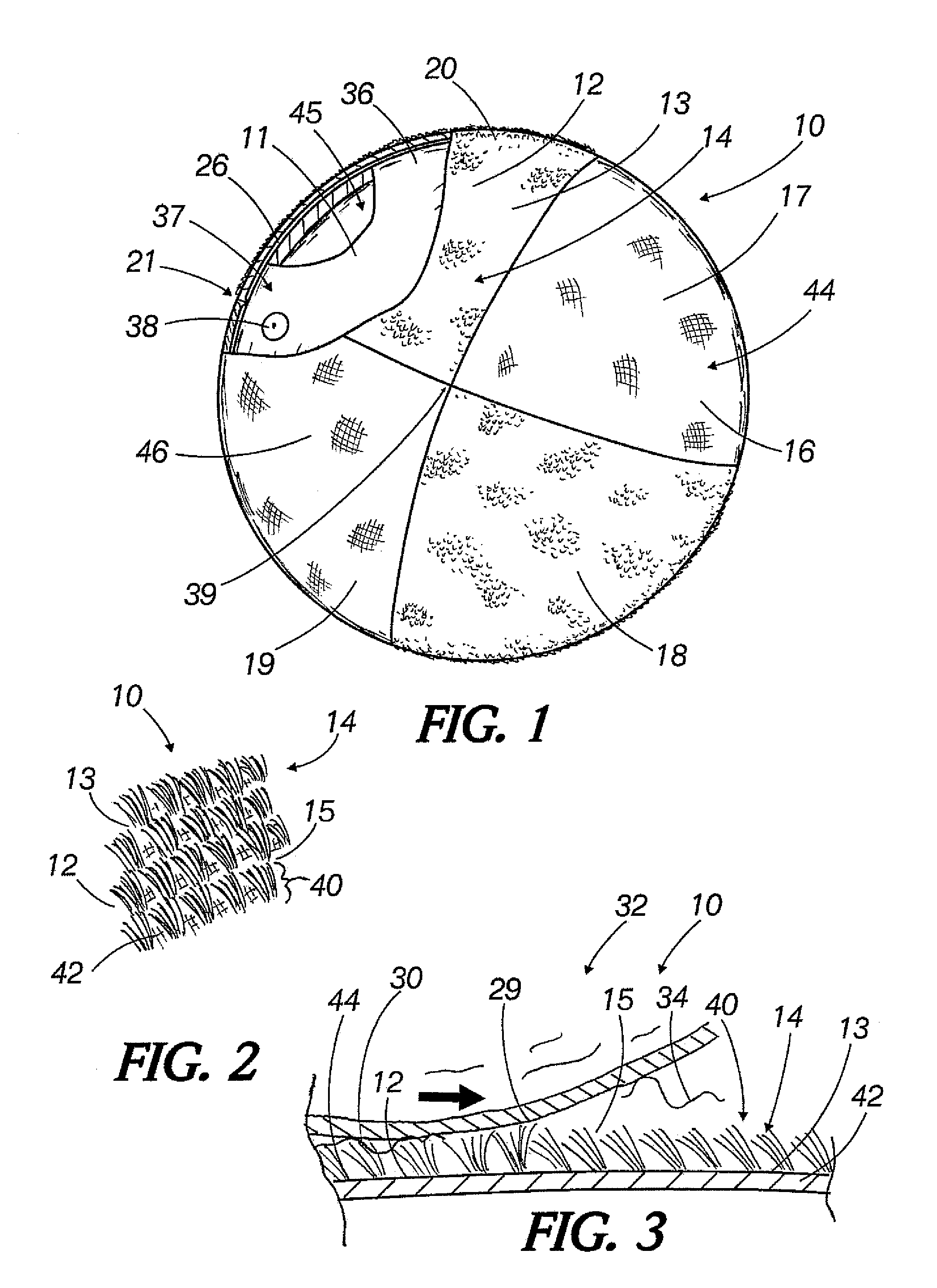 Laundering aid removing adherent matter from fabric articles