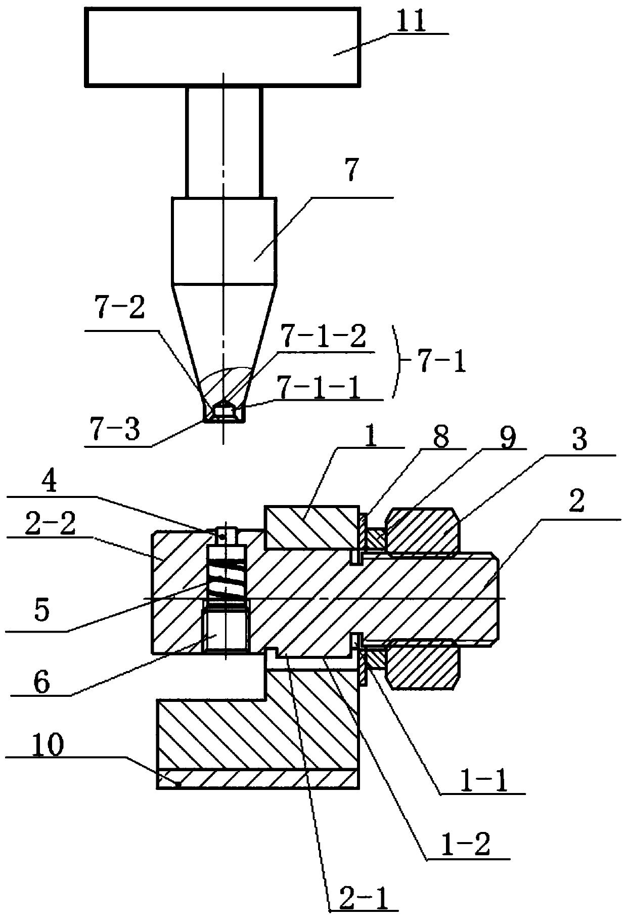 Electric connector ceramic ball riveting device and riveting method