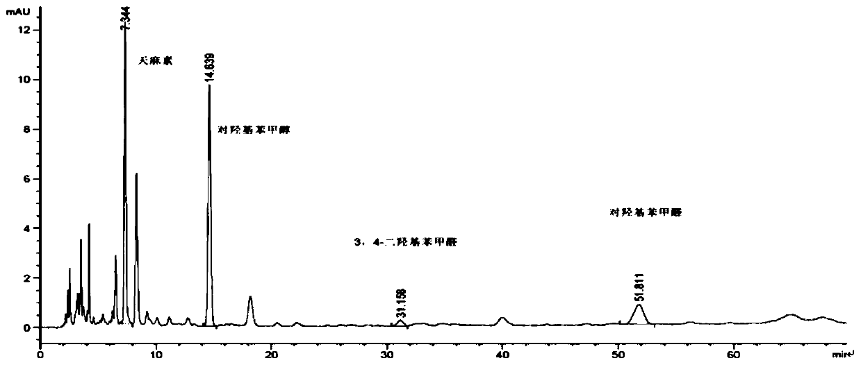 Gastrodia elata extract and preparation method and application thereof