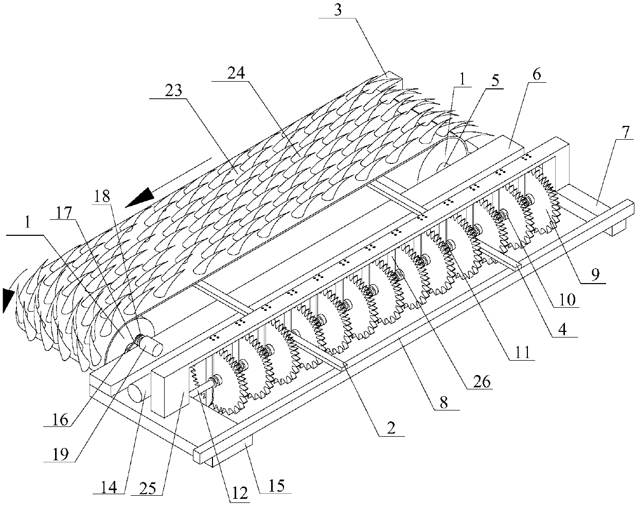 Rice transplanter auxiliary straw returning device