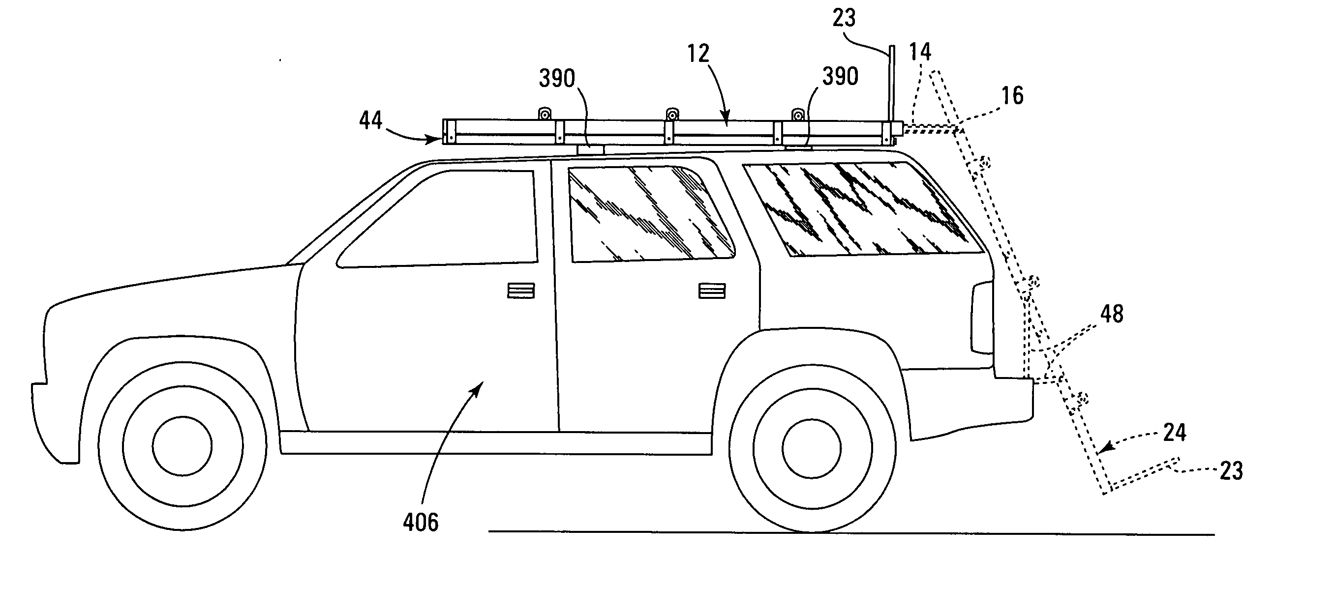 Slidable pivoting roof rack