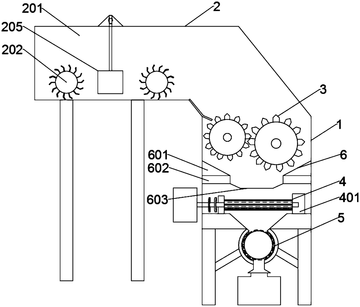 Crushing device for computer storage equipment destroy