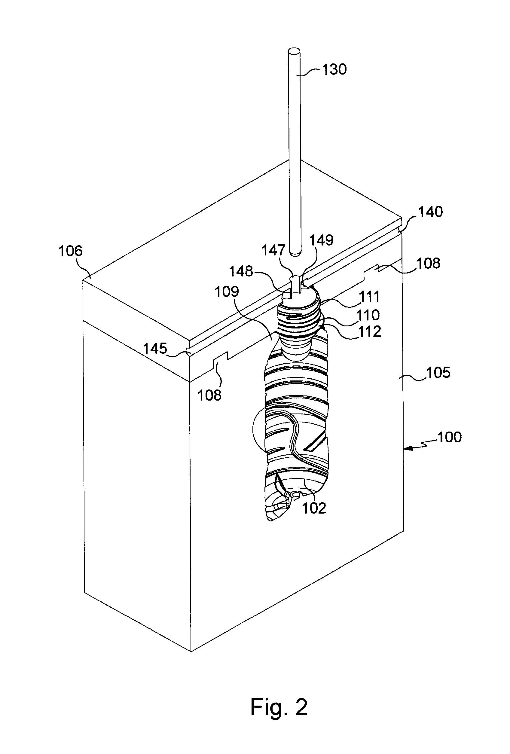 Device for packaging a liquid food product