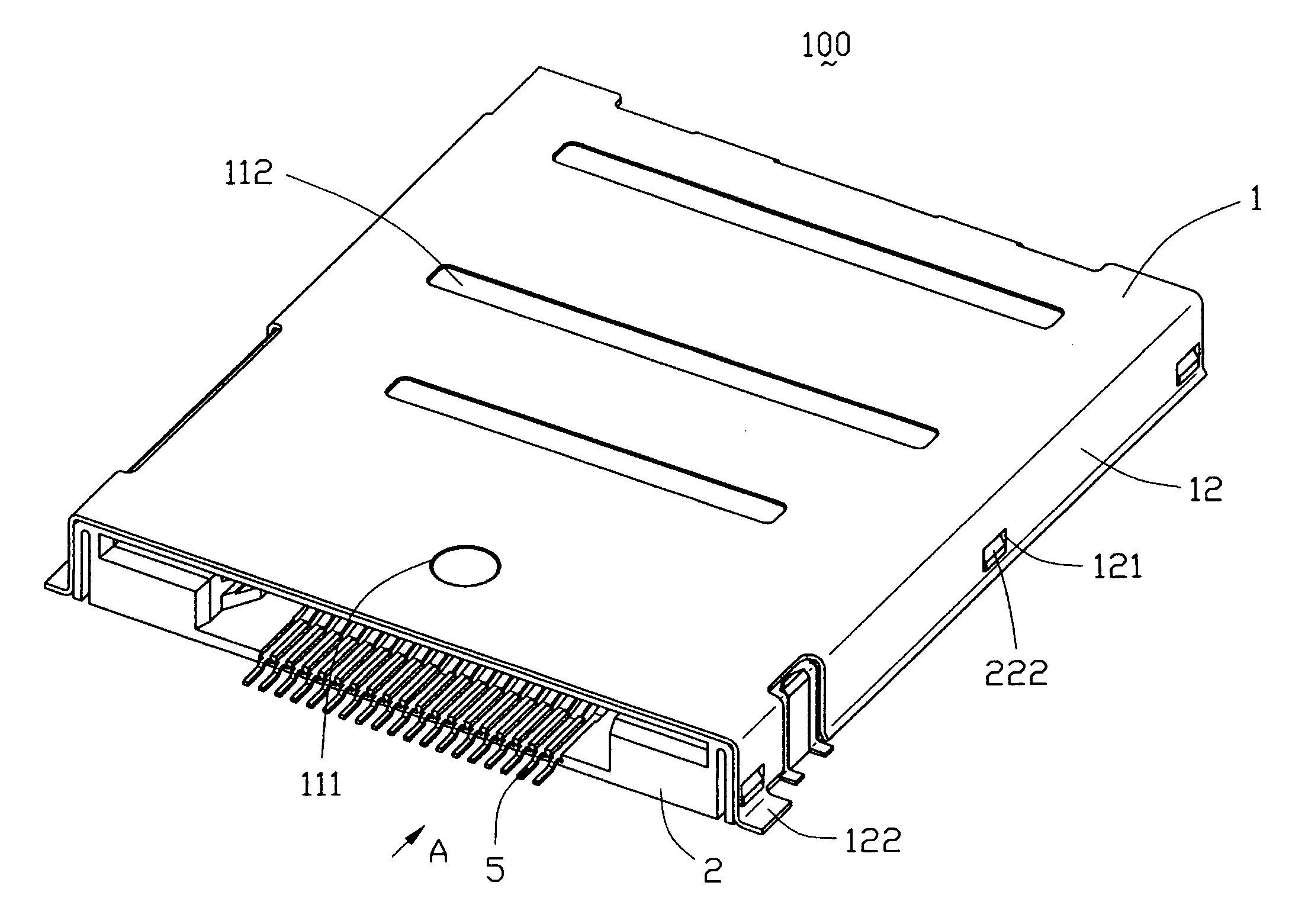 Connector for memory cards