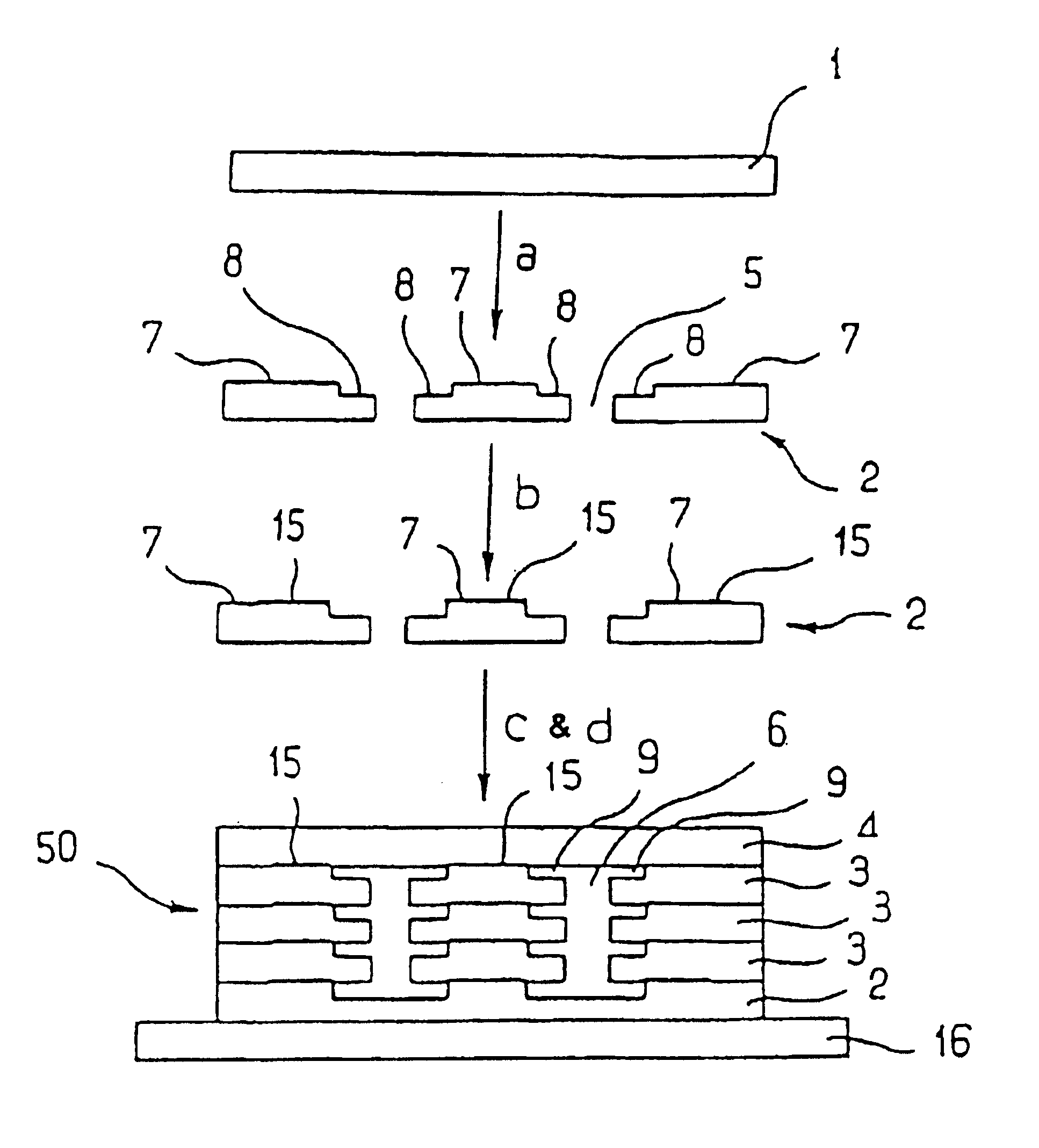 Heat exchanger device using a two-phase active fluid, and a method of manufacturing such a device