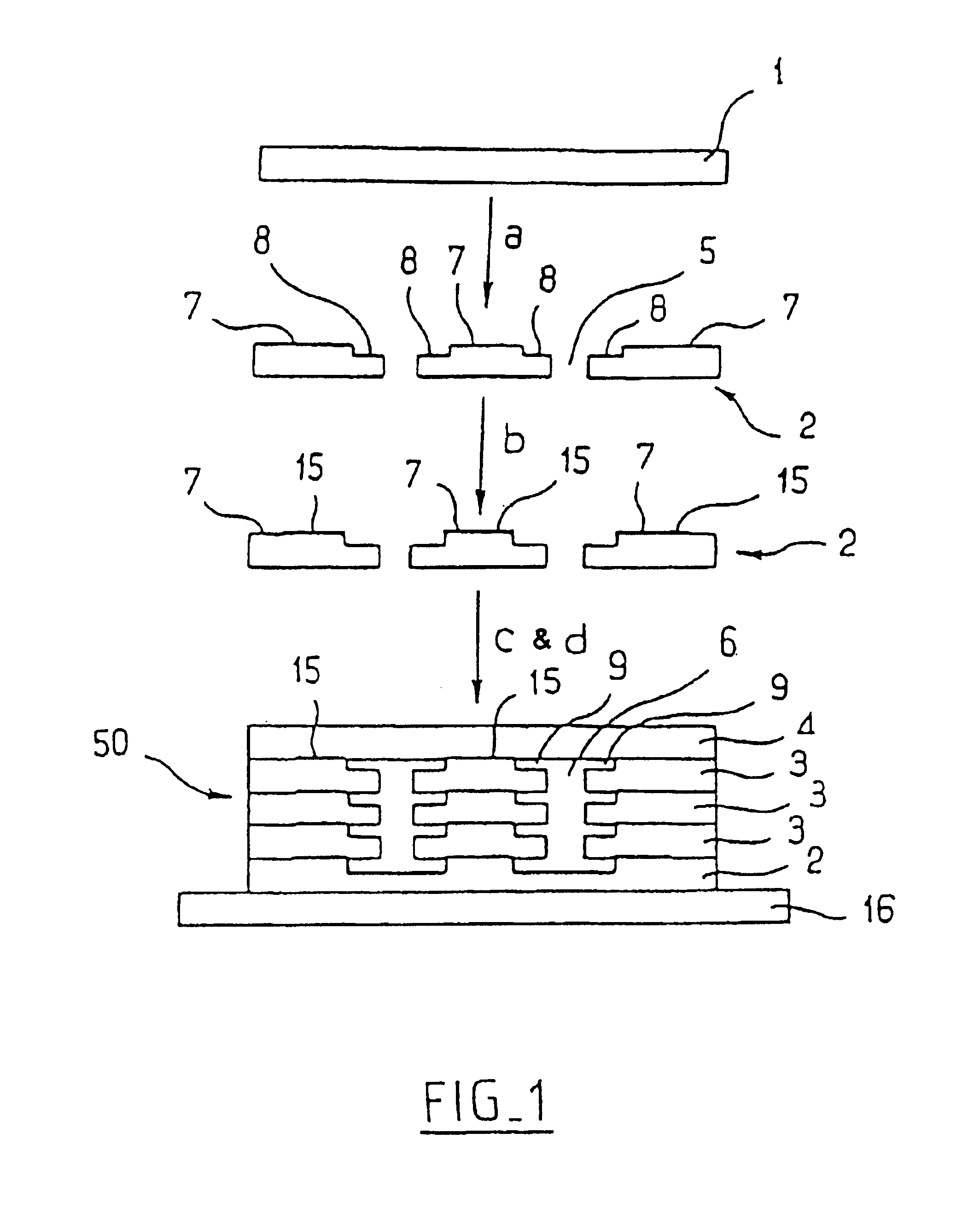 Heat exchanger device using a two-phase active fluid, and a method of manufacturing such a device