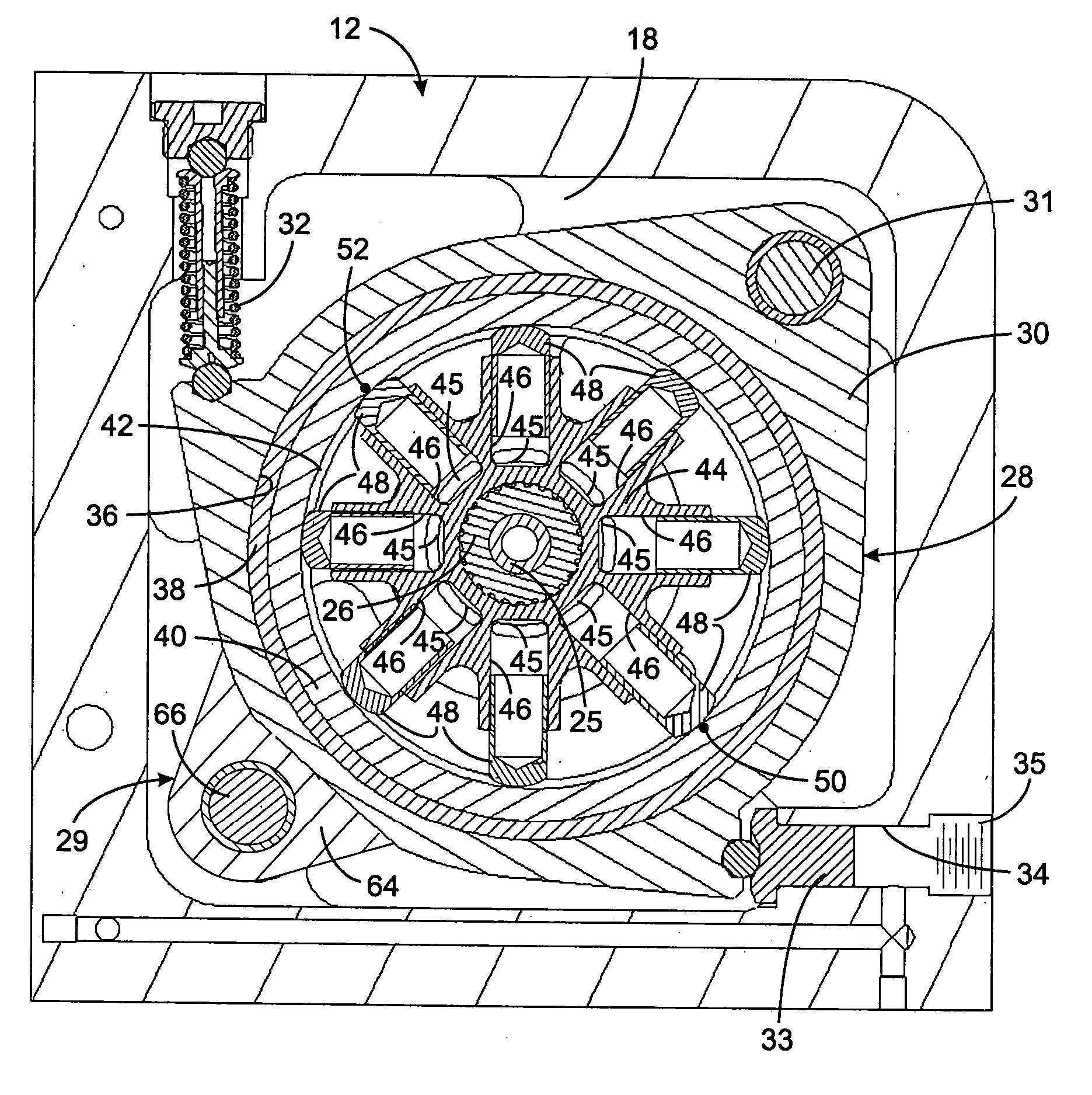 Variable displacement radial piston pump