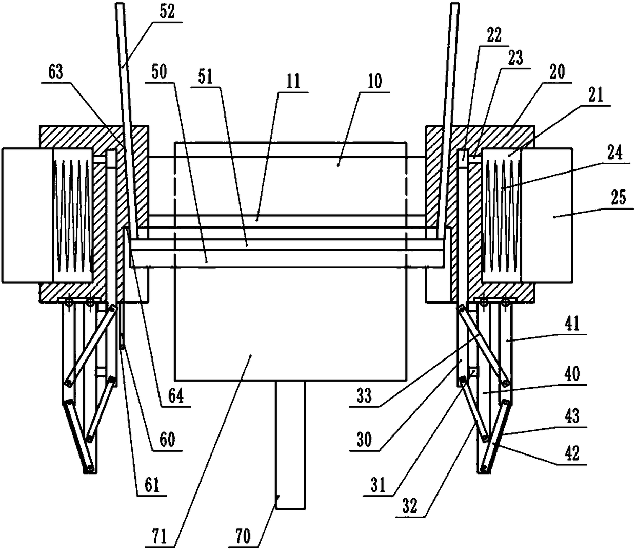 Machining center cutter fault automatic protecting mechanism