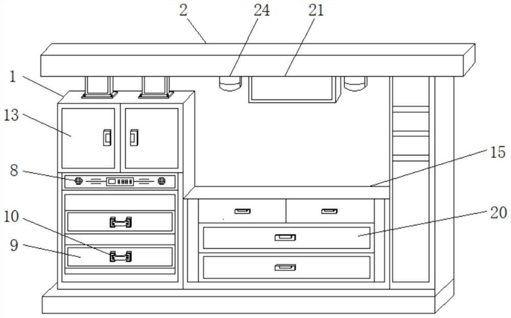 Modular seasonally-adjustable cupboard mounting structure