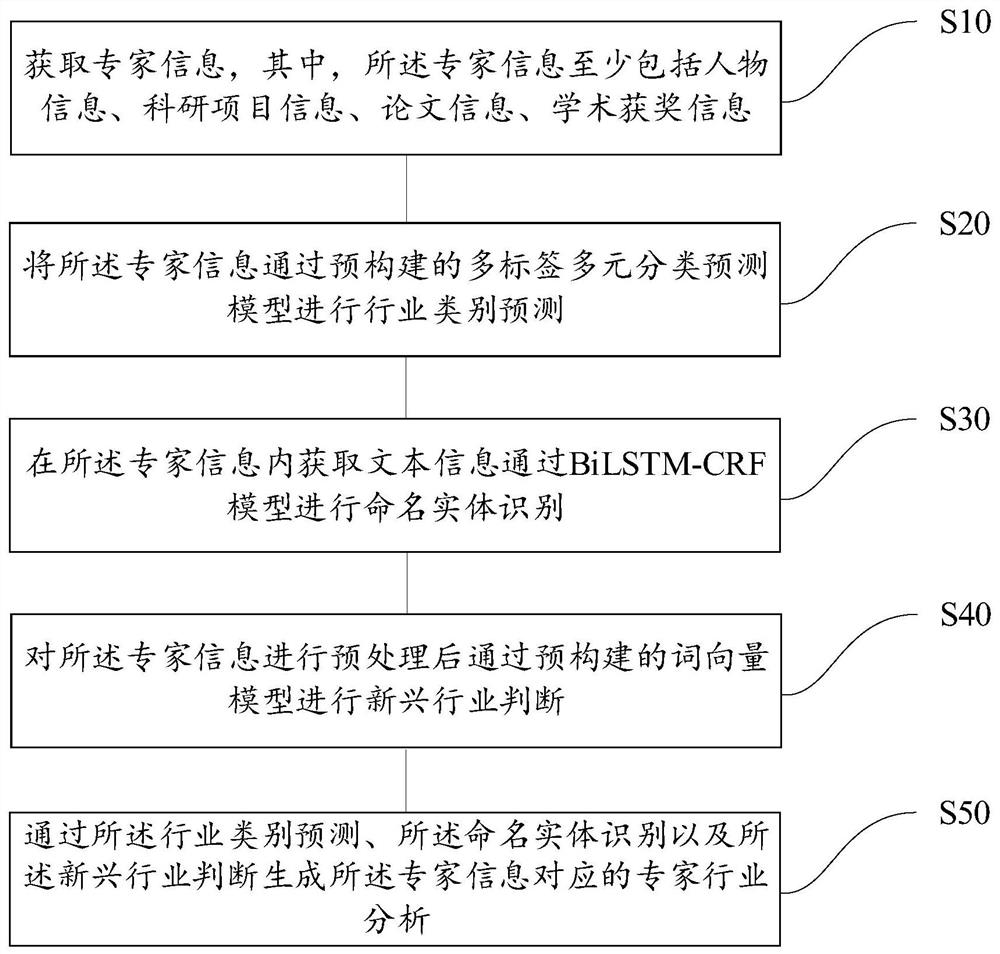 Expert industry analysis method and device, equipment and storage medium