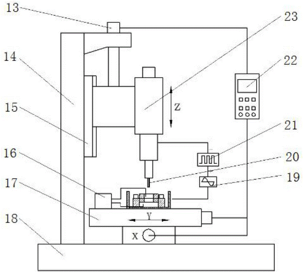 A fixture for ultrasonic perturbation electrolyte microporous electrolytic machining