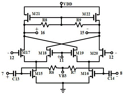 Full-integration UHF-RFID reader-writer radio frequency reception front end circuit working in 860-960MHz