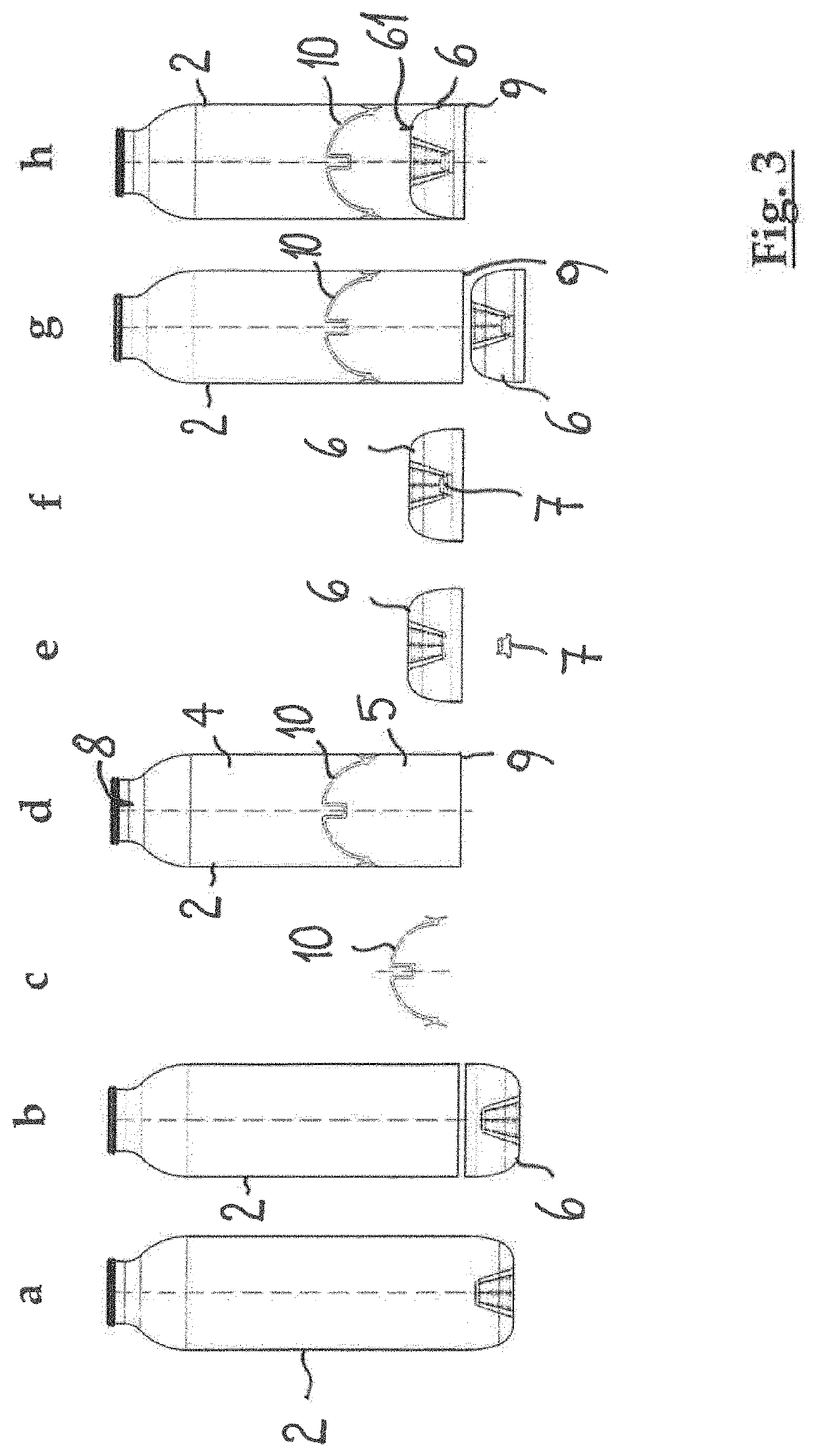 Pressure container of plastic