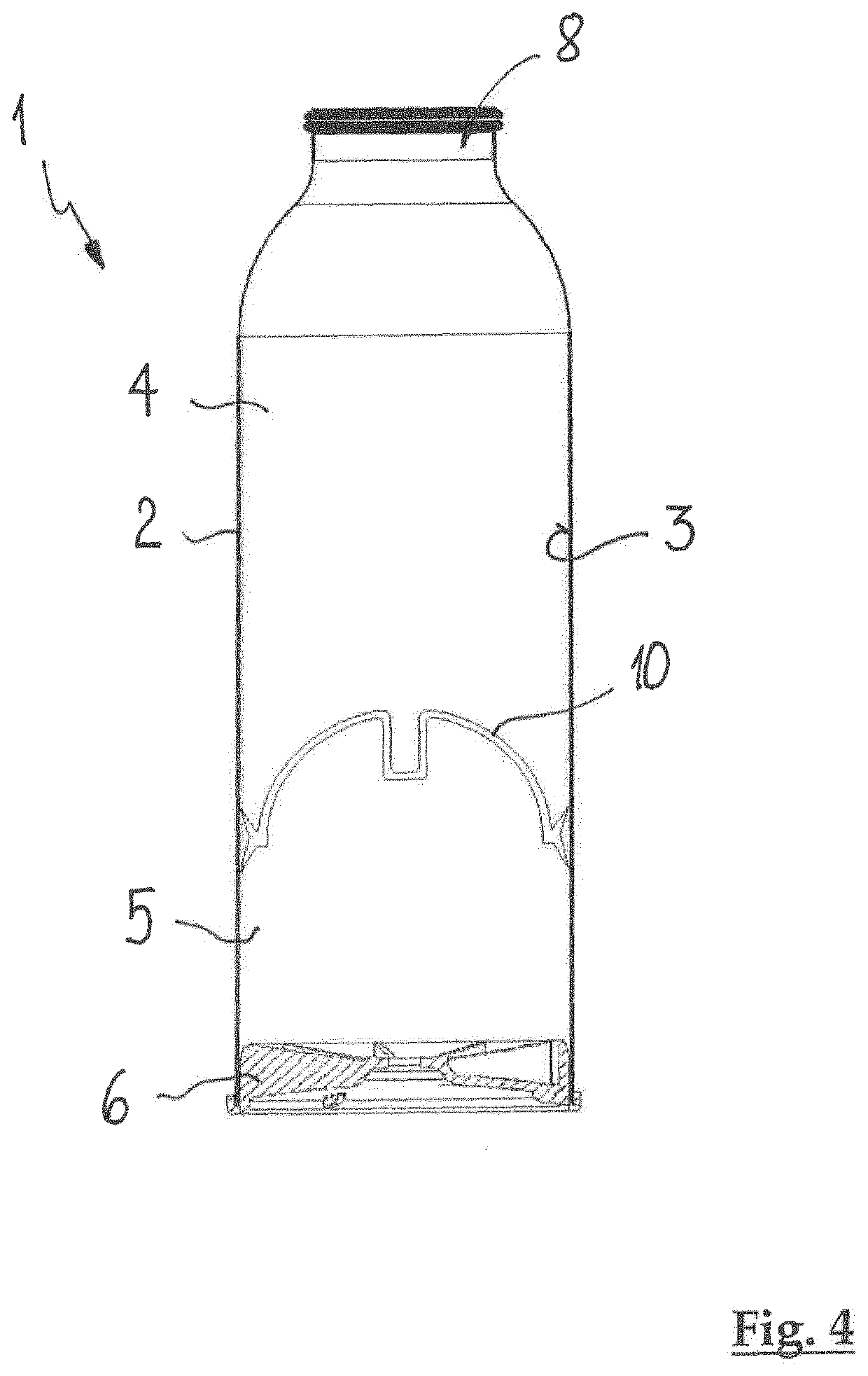 Pressure container of plastic