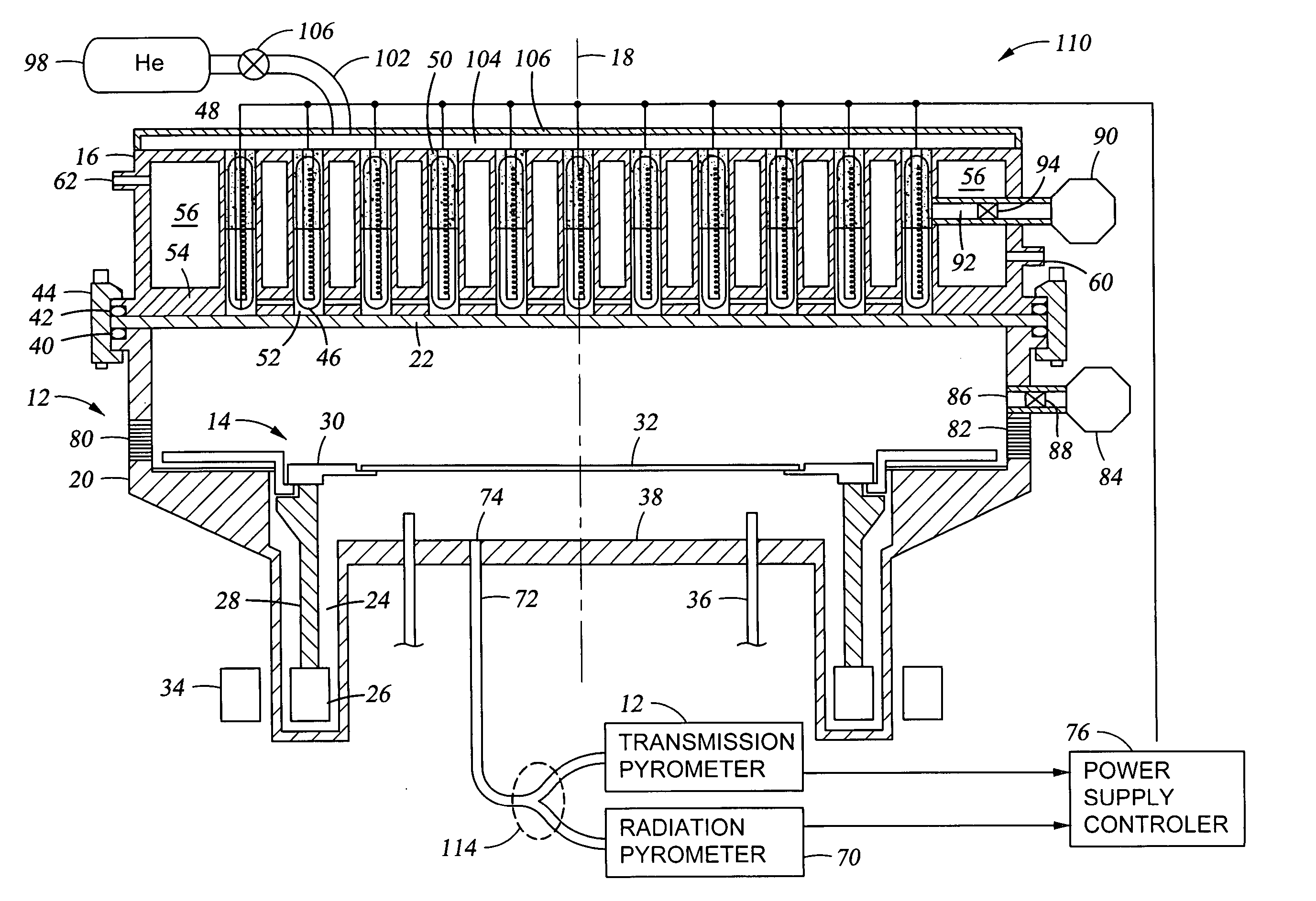 Method and apparatus for low temperature pyrometry useful for thermally processing silicon wafers