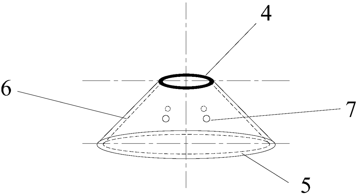 Dish-shaped concrete block bottom protection software row