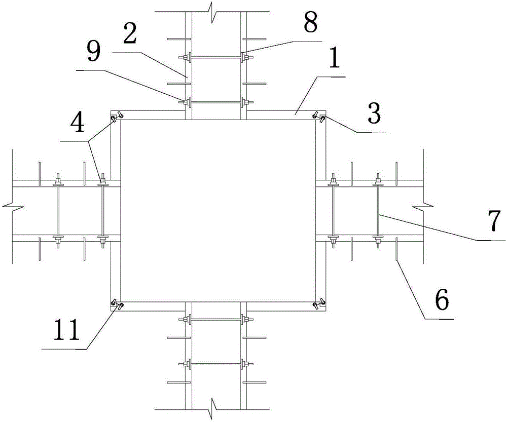 Construction device and method for bearing platform and ground beam structure