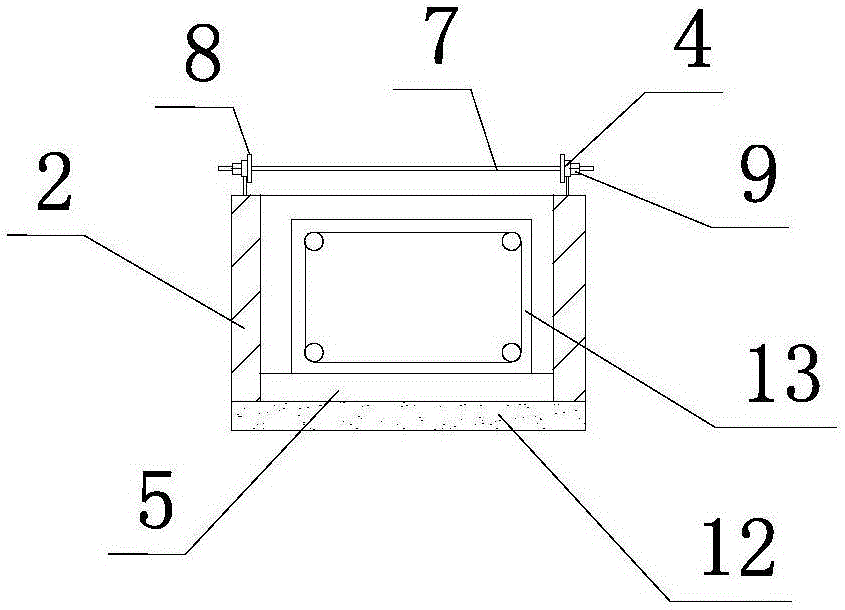 Construction device and method for bearing platform and ground beam structure