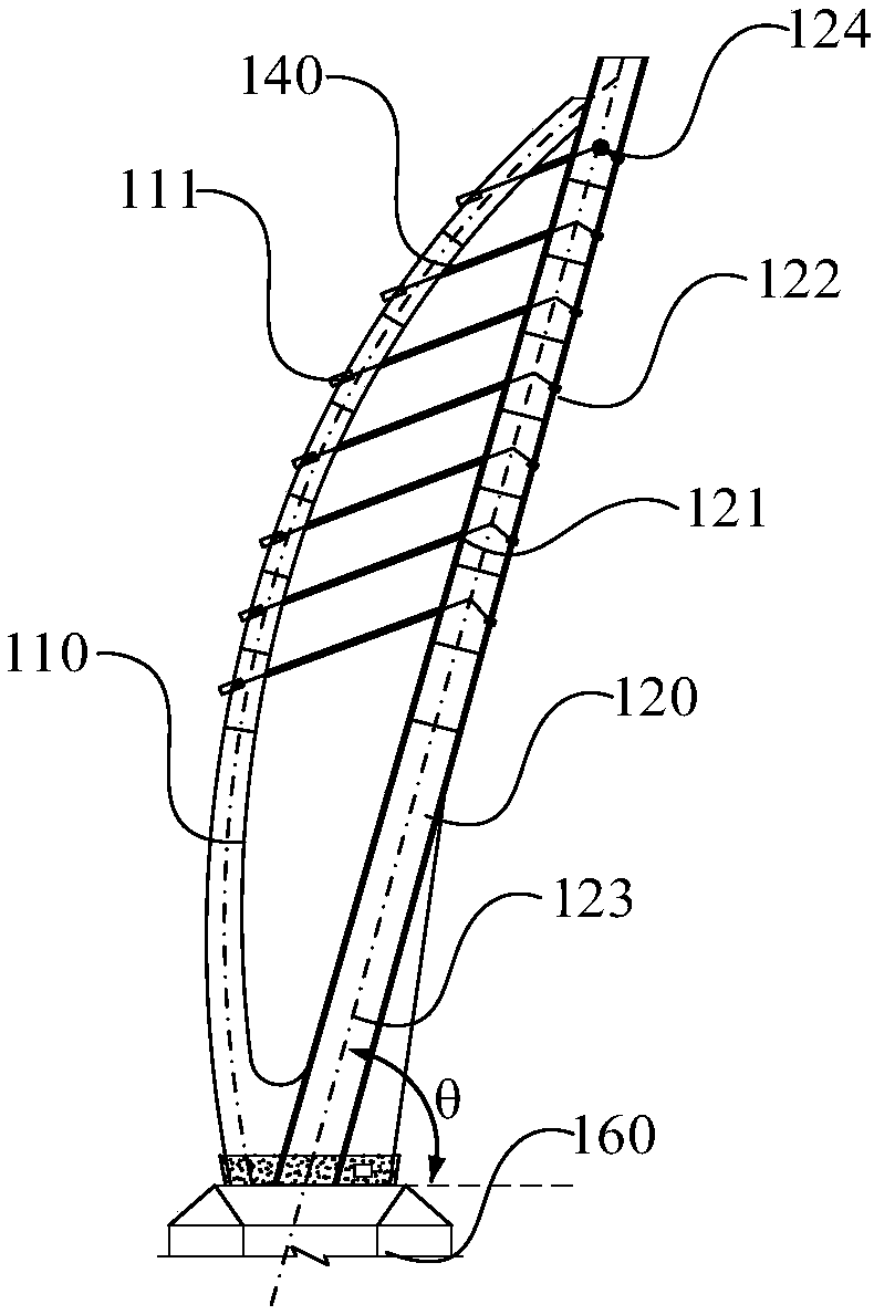 Cable bent tower and leaning tower cable-stayed bridge