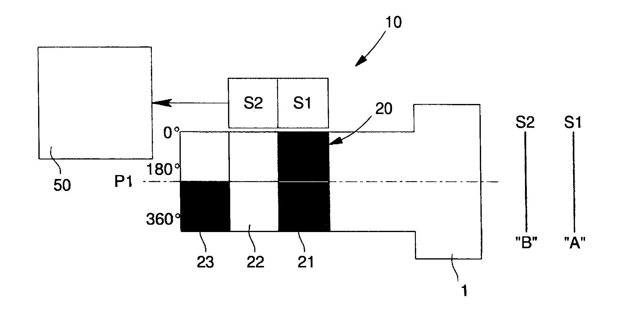 Angular and axial position sensor arrangement