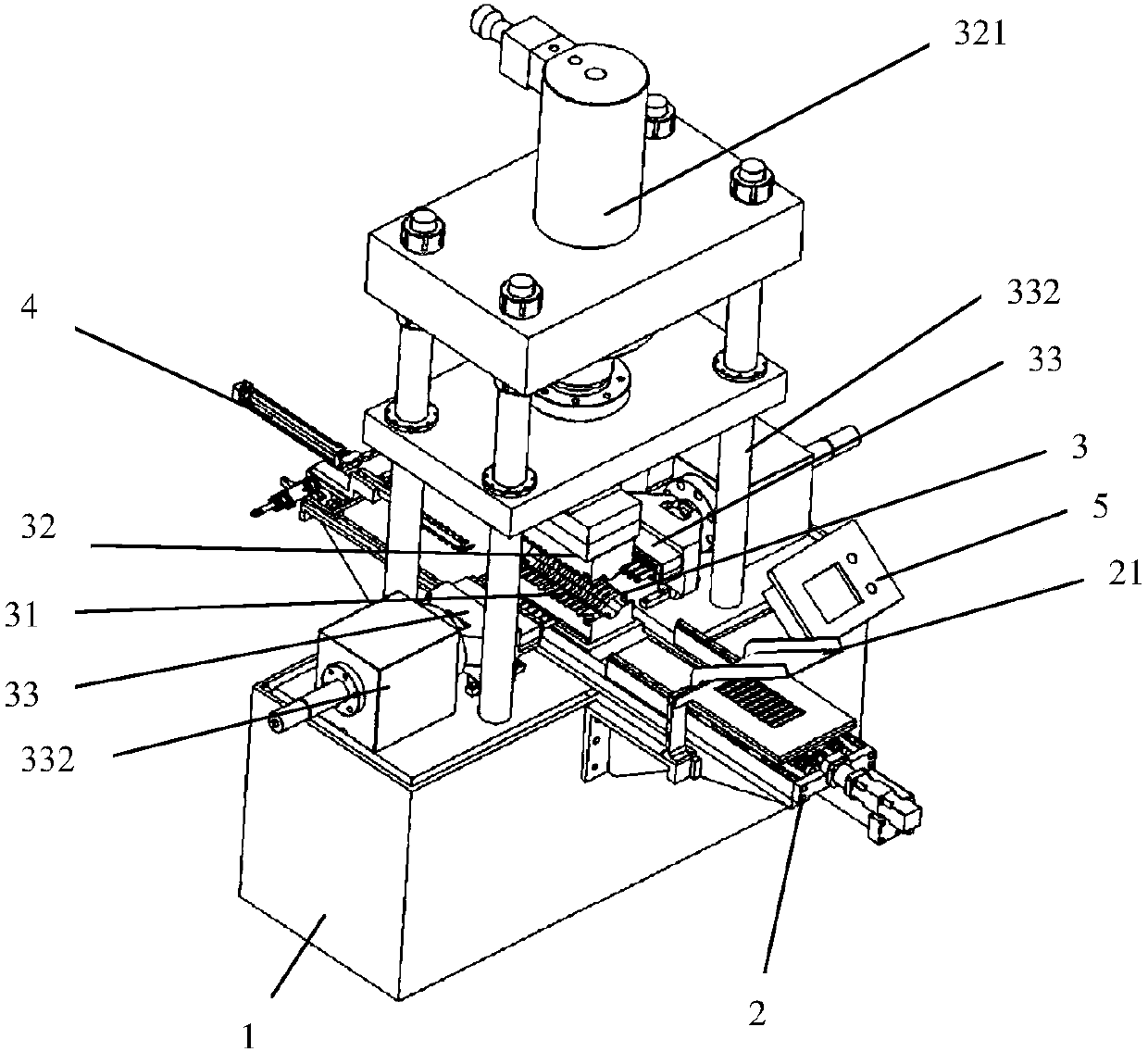 Red copper bent pipe fitting forming integrated machine