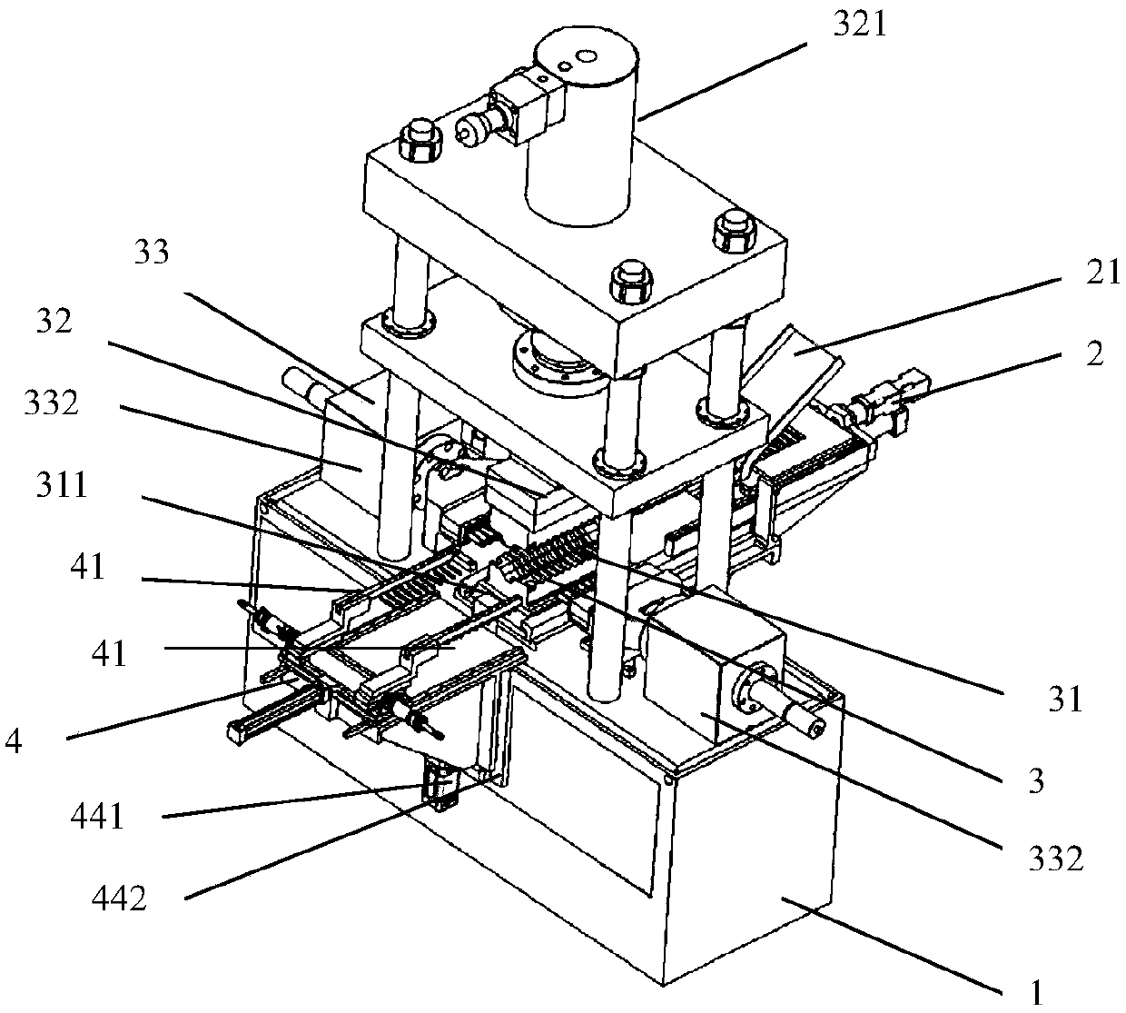 Red copper bent pipe fitting forming integrated machine