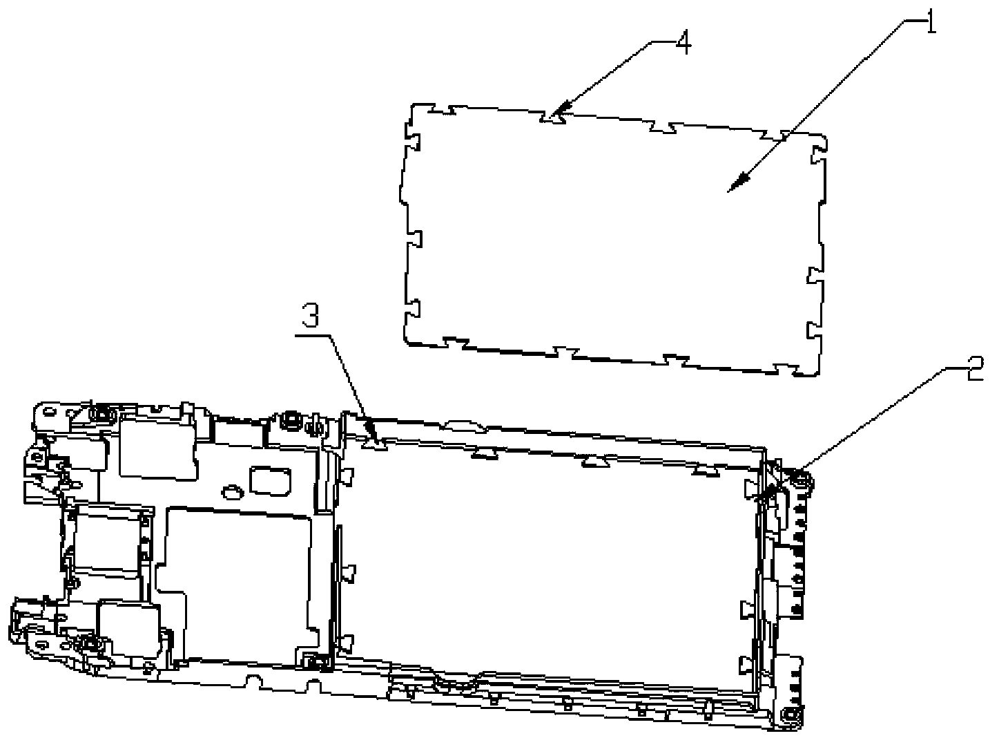 Mobile phone battery supporting board of improved structure