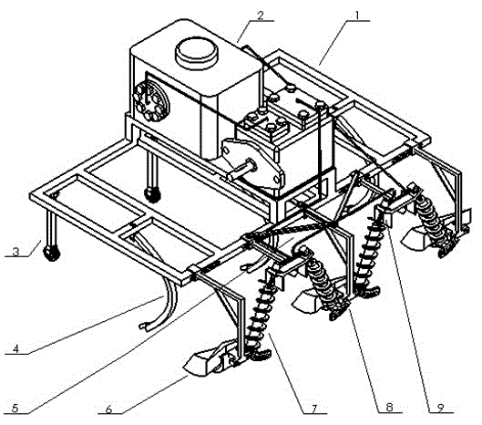 Helical oblique cross-row adjustable cultivator