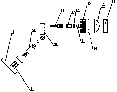 Reflected illumination device based on laser light excitation of fluorescent powder