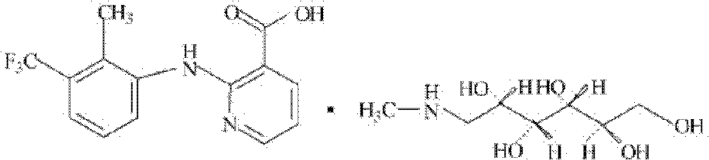 Tablet containing flunixin meglumine and preparation method