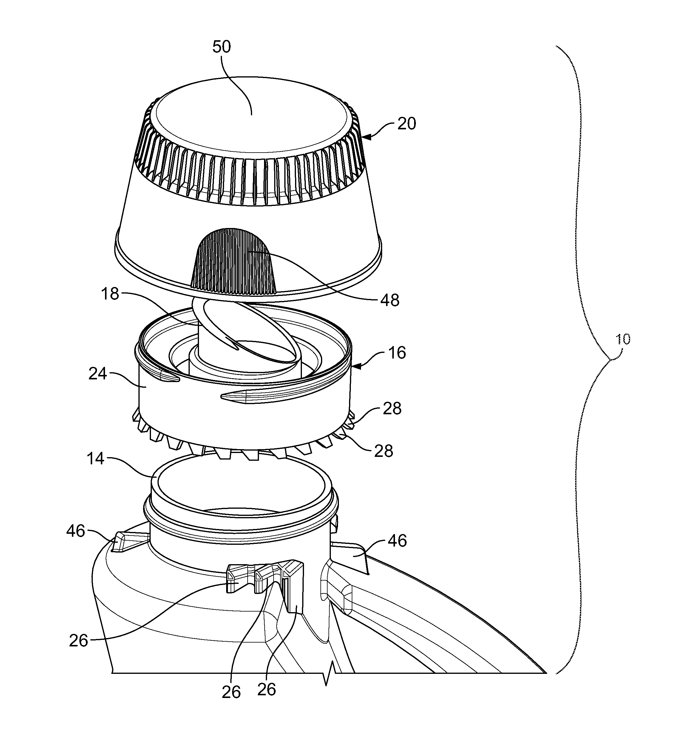 Two-piece child-resistant dispensing closure