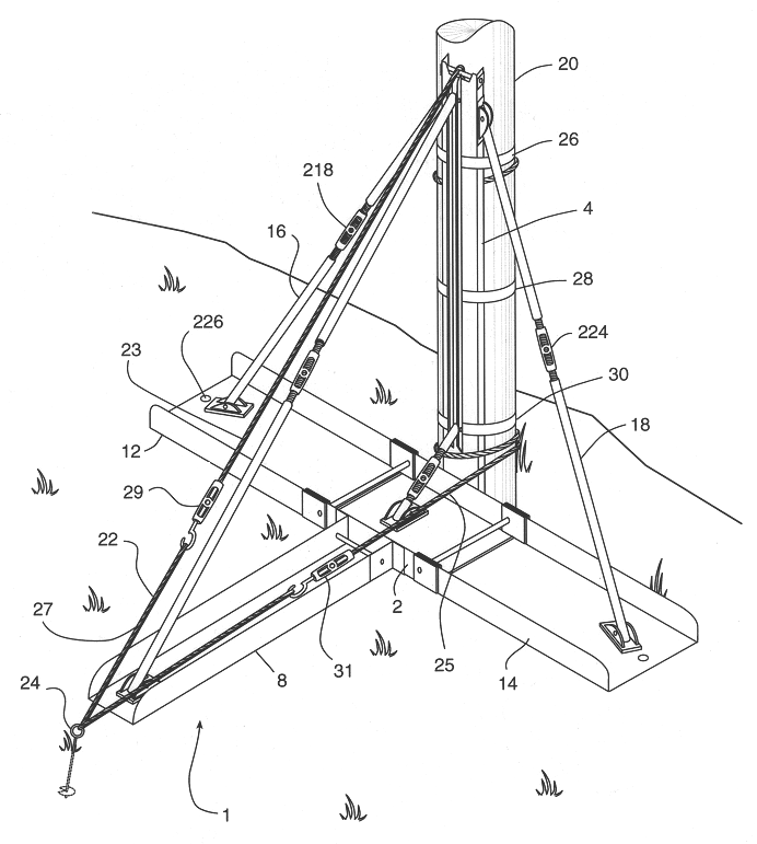 Method and apparatus for maintaining a column in an upright position