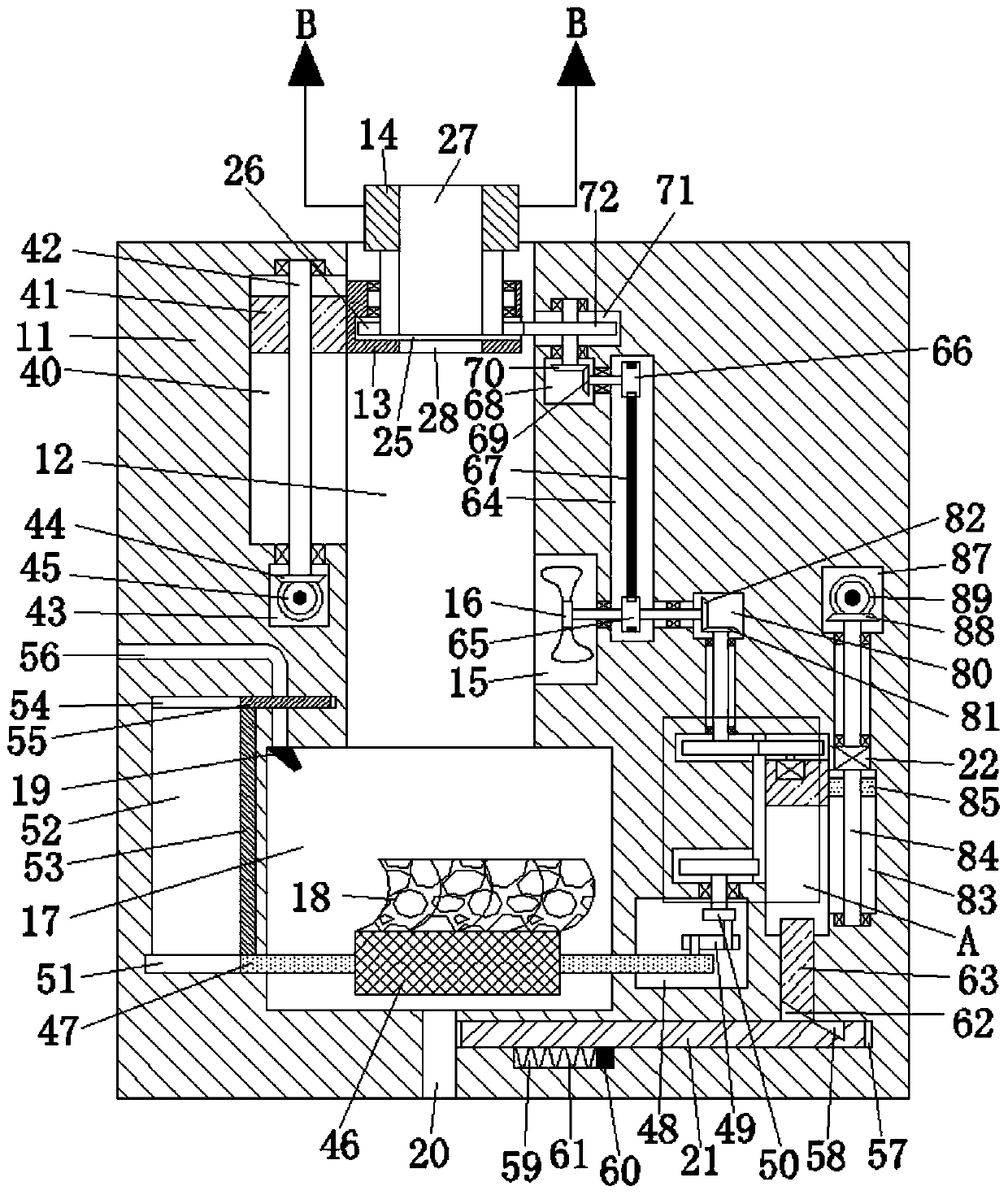 Brush head cleaning device for writing brush