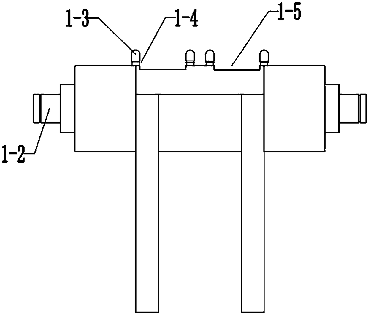 Square and rectangular tube packing machine pressing device applying spring cotter and grooves and working method