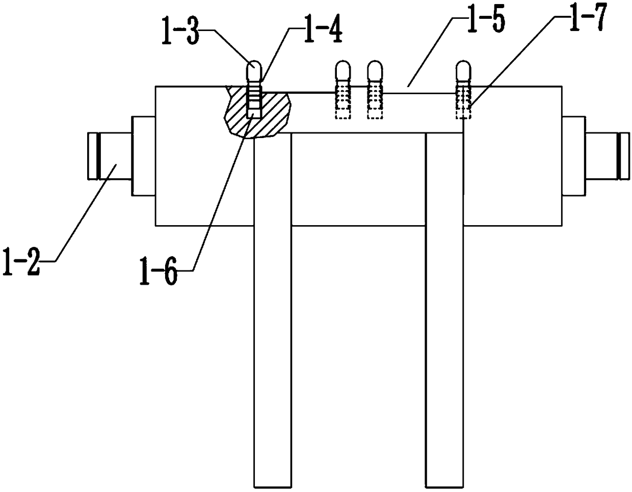 Square and rectangular tube packing machine pressing device applying spring cotter and grooves and working method