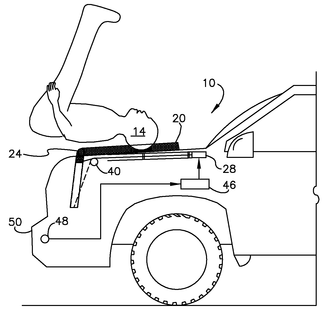 Pedestrian impact mitigation system and method of use