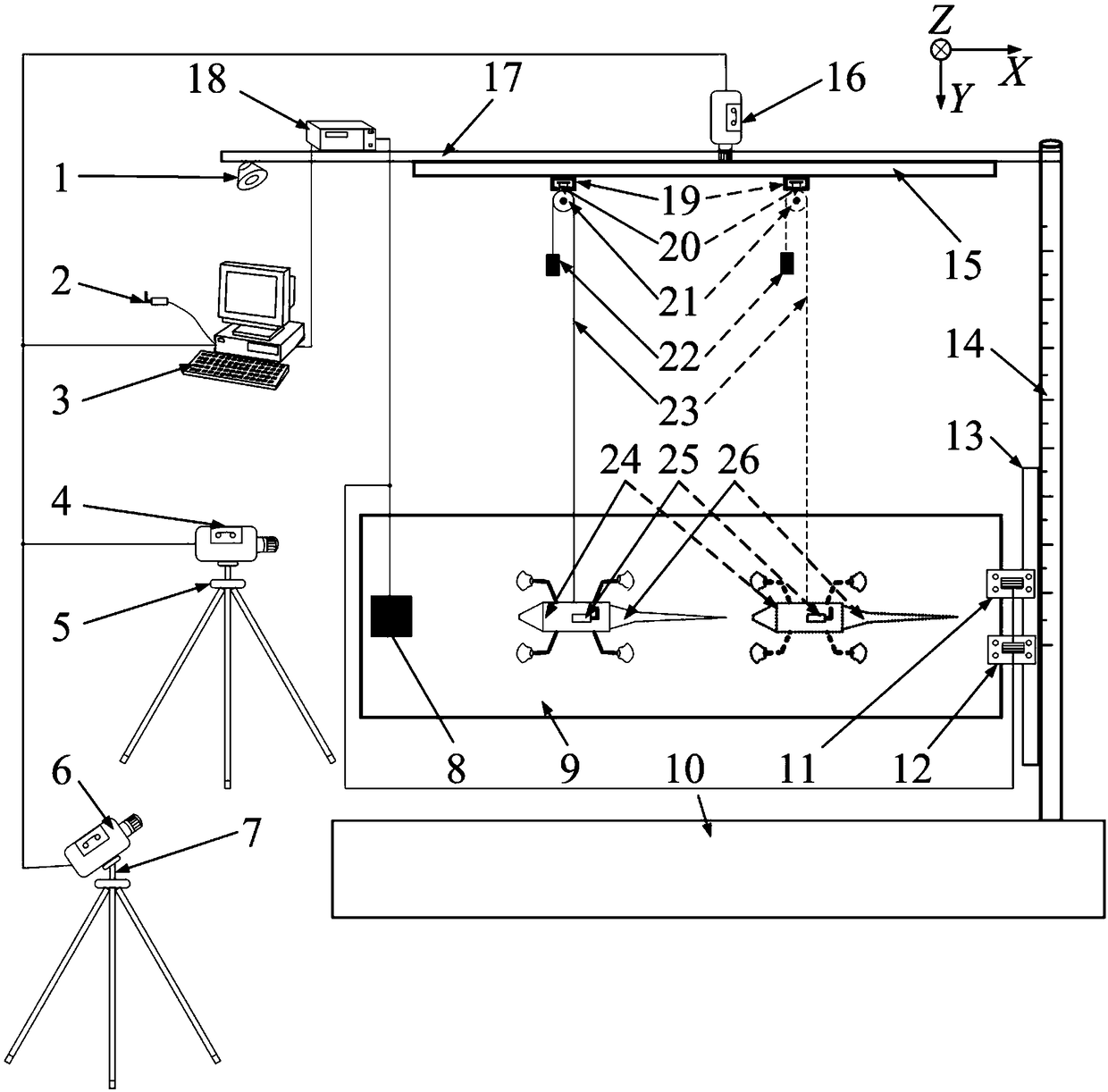 Vibration test and method for adhesion motion on elastic plane under simulated microgravity