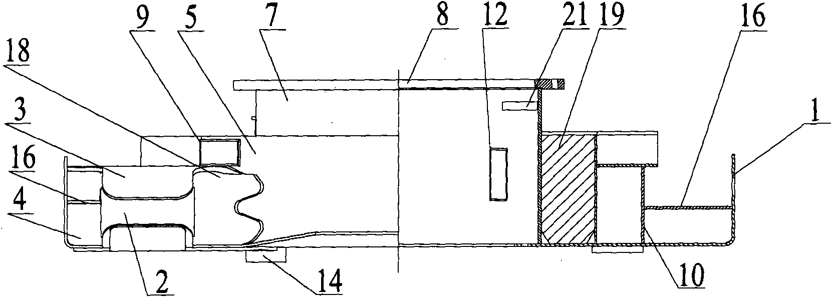 Excavator base with embedded auxiliary fuel tank