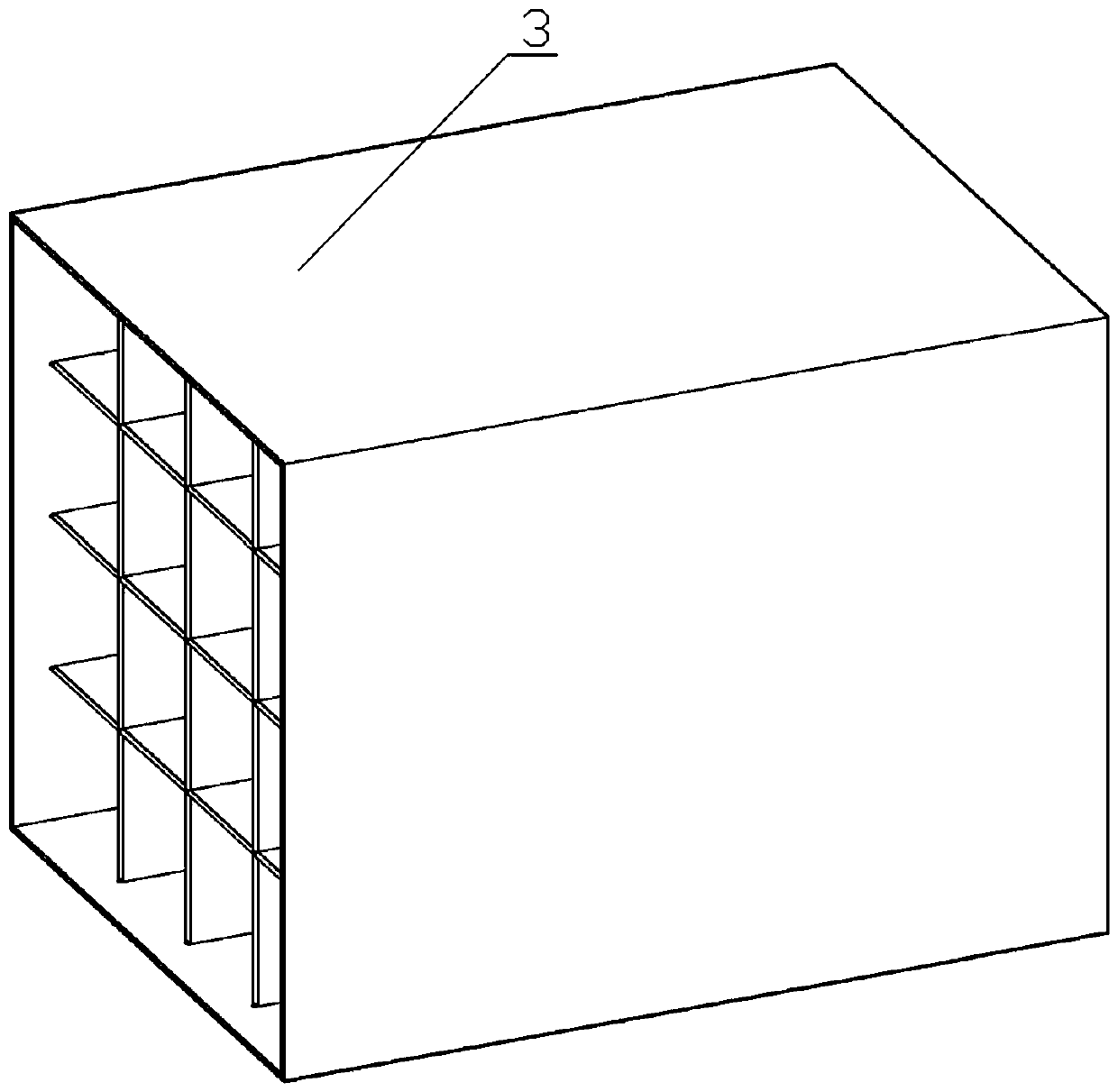 Wind tunnel test research device and method for swinging of cable crane cage under influence of gale