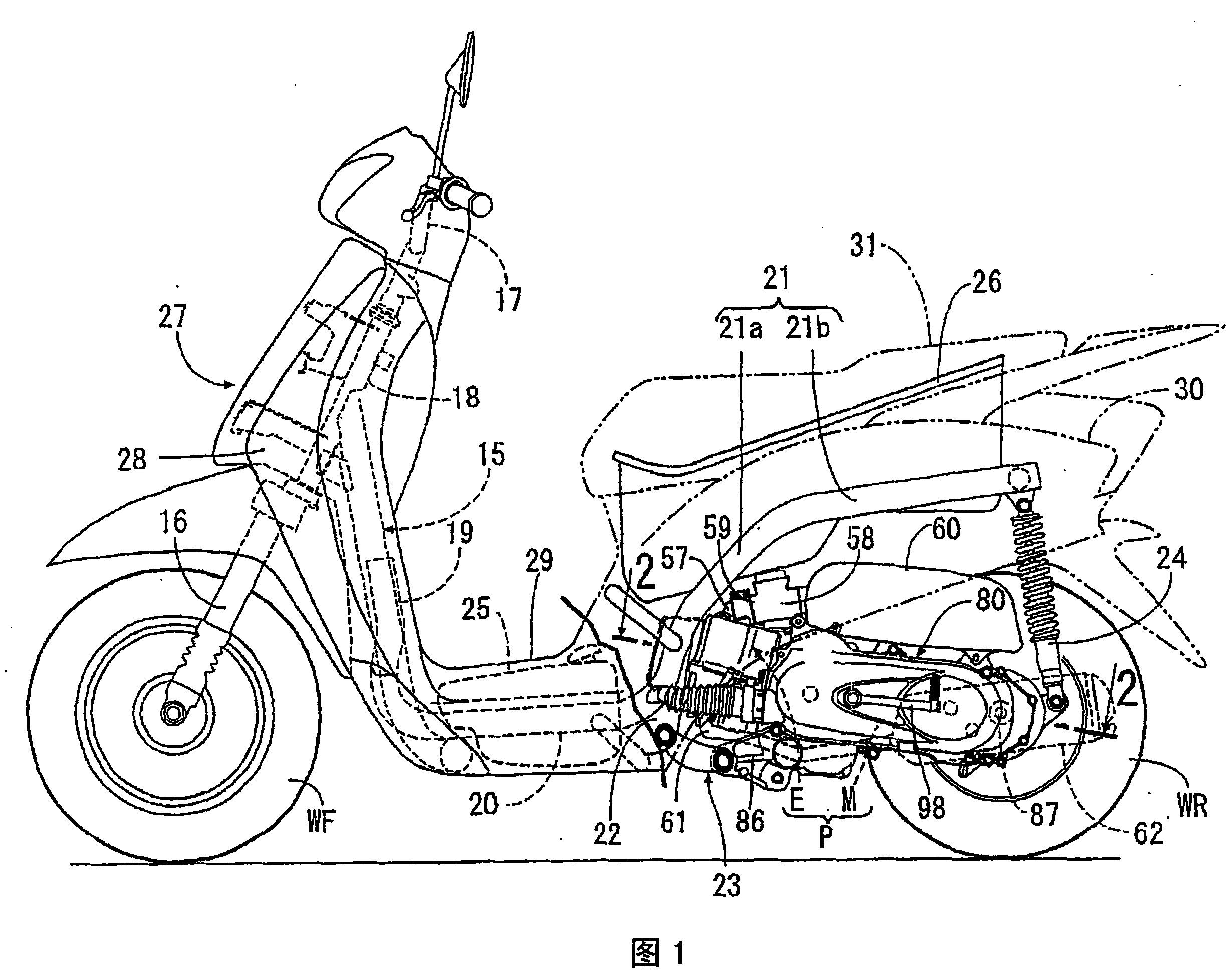 Forcible air cooling internal combustion engine