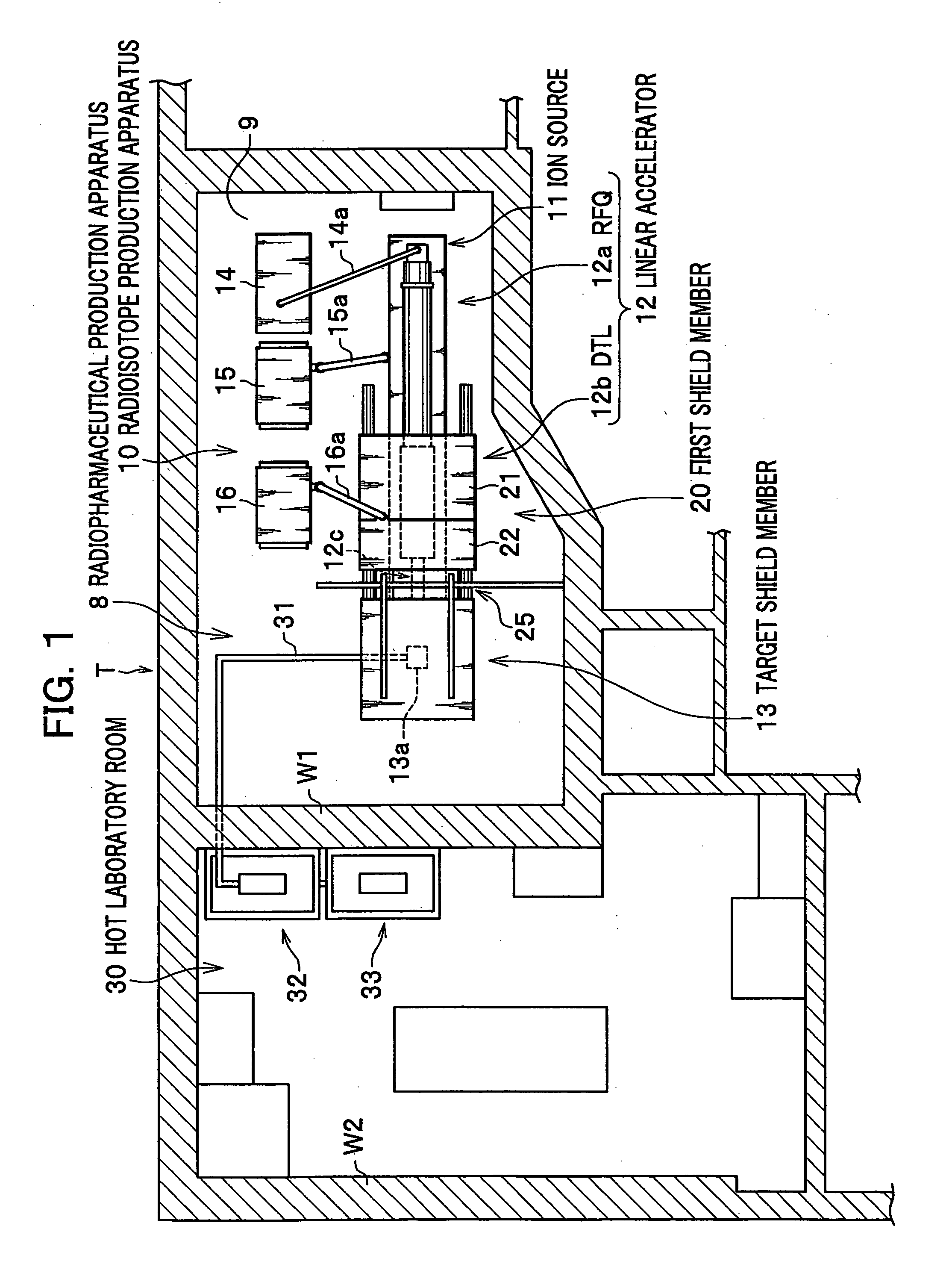 Radiosotope production apparatus and radiopharmaceutical production apparatus