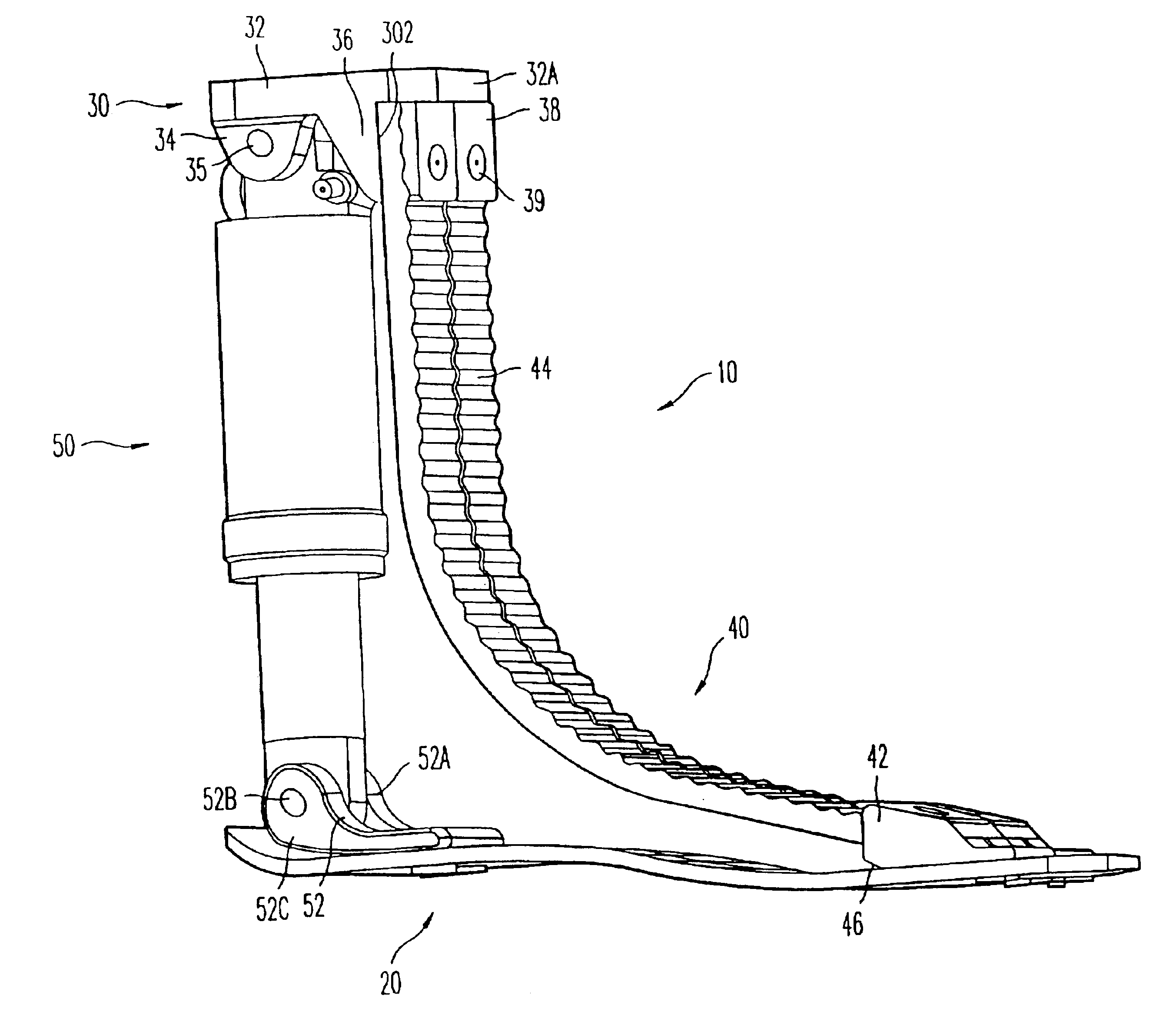 Prosthetic foot having shock absorption